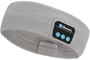 Rpanle Schlafkopfhörer Bluetooth, Kabelloses Sport Stirnband Kopfhörer mit HD-Stereolautsprechern, Schlaf Kopfhörer Ohrstöpsel Waschbare Schlafkopfhoerer für Sport, Seitenschläfer grau