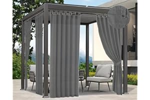 Tata Home Set 4 Pezzi Tenda Gazebo per Esterno Resistente Misura 160x270 cm con Passanti e Bottoni Tende da Sole Accorciabili Lavabili Colore Grigio Scuro