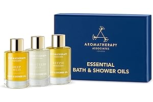 Aromatherapy Associates Collection cadeau d'huiles essentielles pour le bain et la douche (3 paquets de 9 ml) contenant des huiles de bain et de douche Deep Relax, De-Stress Mind et Revive Morning