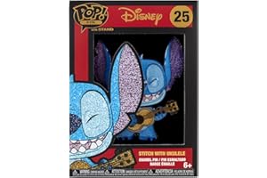 Funko Large Pop! Enamel Pin Disney: Lilo et Stitch - Stitch avec Ukulélé - Broche Fantaisie Mignonne à Collectionner pour Sacs à Dos et Sacs