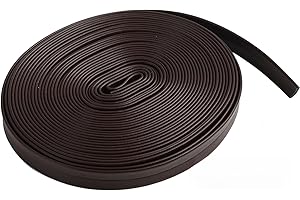 RIYBYDS 5Mx10mmx1.2mm large Plat PU Bracelet en Cuir, Couleur Café Foncé, Sangle cuir, Lanière cuir, Sangle cuir couleur café foncé, Bande de cuir, Lacet cuir, Rayures en cuir, Corde en cuir plat