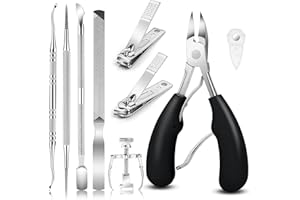 Artcut 9PCS Manicure Kit for Women and Men Ingrown Toenail Removal Kit Nail Clipper Set with Pedicure Tools Professional Manicure Set Travel Nail Kit Nail Grooming Set for Men (Black)