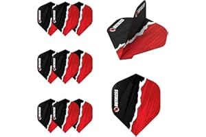 RUTHLESS Dart Flights | Premium 100 Micron Standard Number 2 Shape Rip Torn Design, Red, White, Blue, Black, Multiple Pack Sizes