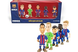 MINIX - FC Barcelone - Pack de 5 - Figurine à Collectionner 7cm - Lewandowski/TER Stegen/Pedri/Ansu Fati/De Jong
