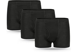 FAMI HELPER 3 Pares de Calzoncillos para Incontinencia Hombre Boxer de Algodón Lavable y Reutilizable con Almohadilla Absorbente de 300 ml Ropa Interior Absorbente Negro Talla XL