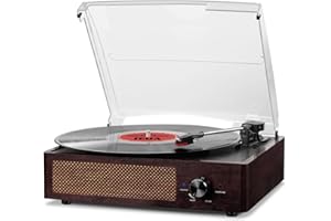 MERSOCO Vinyl Record Player Bluetooth Belt-Driven 3-Speed Turntable, Vintage Retro Record Players Built-in Stereo Speakers