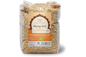 ‎CLASSIC AYURVEDA Classic Ayurveda - Bio Mung-Dal, Mungbohnen (geschält und halbiert) - 500 g - Ein indischer Klassiker, reich an pflanzlichem Eiweiß und leicht verdaulich