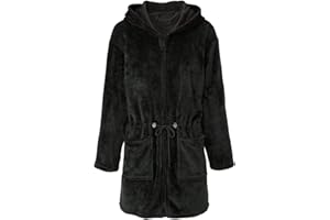 CelinaTex XS-XL Bademantel Kapuze Uni kurz oder lang aufgesetzte Taschen zwei Wege Reißverschluss Damen Kuschelflanell OEKO-TEX