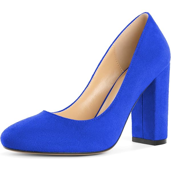 Elashe Damenchuhe Blockabsatz Pumps | 10CM Runde Sp Produktbild-Vorschau 5