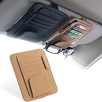 Porta Occhiali Auto Universale In Pelle PU - Per Visiera, Con Fessure Per Carte E Penne, Nero - Foto 9