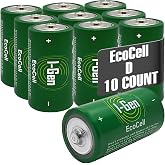 I-Gen Batteries R20 Ecocell D Boy Pil 1.5V B&uuml;y&uuml;k Boy Pil (10, 10'lu Paket)