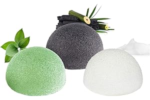 KEENSTONE MatrixSight Esponja facial Konjac (paquete de 3), 100% natural, exfoliante facial, esponja de limpieza facial para pieles manchadas, 3 m
