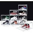 LENDIS Clear plastic shoe box, Plastic stackable sneaker box, Space saving, Shoe display box, Collection display box, Side opening (10 Box fully transparent)