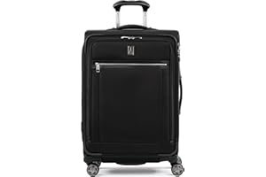 Travelpro Bagaż Platinum Elite 63.5 cm rozszerzalna walizka spinningowa w/Suiter, Czarny cień, Checked-Medium 25-Inch, Platinum Elite Softside Rozszerzalne koło obrotowe