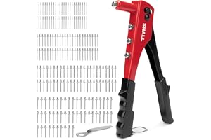 SHALL 4-in-1 Nitpistolset, Kraftig Handnittång med 200 Nitar, 4 Storlekar (2,4 mm, 3,2 mm, 4,0 mm, 4,8 mm), för Bilindustri