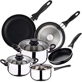 WELL HOME MOBILIARIO &amp; DECORACI&Oacute;N 5pc Stainless Steel Cookware Set + Set 3 Pans &Oslash;16&Oslash;20&Oslash;24 Aluminium Pressed