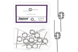 Swpeet 10pcs 180 Grad Edelstahl Torsionsfedern 2,5mm Drahtdurchmesser 20mm Außendurchmesser, 50mm winzige Torsionsfeder Mechanische kleine Torsionsfeder für Heimreparatur Holzbearbeitung DIY-Projekt