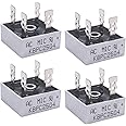 Taiss / 4Pcs KBPC2504 Bridge Rectifier 400V 25A AC to DC Full Wave Single Phase Metal Housing