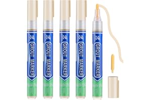 Guangcailun 5 Pcs Tile Grout Repairer, Beige Pen for Exterior Repair Of Bathroom, Kitchen, Porch And Patio Joints