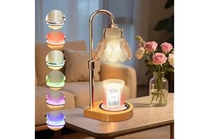 MQFORU Kerzenwärmer Lampe, Candle Warmer, Duftkerze Wachswärmer mit Timer and Atmosphere Lights, dimmbare elektrische Duftlampe, höhenverstellbar Kerzenwärmer, Geschenk für Mütter Freundin Schwester