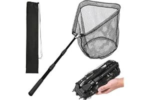 Nät fiske teleskop 130 cm vikbar underfångare fiskehåv med nylonnät aluminiumlegering halkfritt handtag fällbart fisknät för