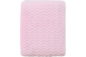 CREVENT Light Cozy Plush Fluffy Warm Fleece Stroller Blanket for boys and Girl Infant Toddler Crib Cot Stroller (75cmX100cm Wave Baby Pink)