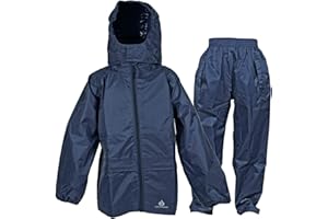 DRY KIDS Waterproof Suit - Comprising of Waterproof Packaway Jacket and Waterproof Over Trousers
