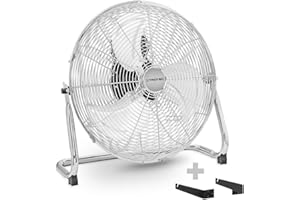 ‎TROTEC TROTEC TVM 18 Bodenventilator 100 Watt Leistung Durchmesser 45 cm 3 Geschwindigkeitsstufen Chrom-Design inkl. Tragegriff und Wand- und Deckenhalterung