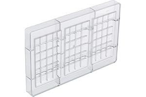 Decora 0050147 Stampo Professionale Cioccolatino Tavoletta 100 G, 3 Cavità, 127 x 72 x h 11 mm, In Policarbonato, Ideale per Realizzare Cioccolatini Lucidi, Design Professionale, Made in Italy