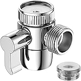 3 Way Water Tap Switch Valve, Switching Valve M22 x M24 Switch Chrome Polished Solid Brass Switch Valve T Adapter for Shower 