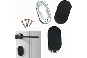 OHYER 2 set Rosetta per Chiavi in Acciaio Rosetta di Sicurezza Coperchio Serratura Della Rosetta per Chiave a Cilindro Acciaio inox nero opaco Base Coperchio Profilato in Porte Interne e Esterne (Nero B)