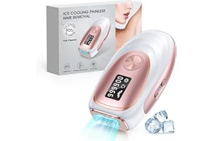 ZKMAGIC Épilateur Lumière Pulsée, Épilateur Laser IPL de Refroidissement, 999,900 Impulsions, 5 Niveaux D'énergie, Épilation Laser sans Douleur pour Femmes, Hommes, Visage, Aisselles, Jambes et Corps