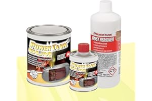 POWER TANK GUM - Traitement réservoir auto (50/55 litres) Kit grand grand 1,3 kg pour intérieur réservoirs diesel essence élimine la rouille répare protège rouillé de moto voiture antique avec