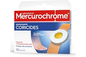 MERCUROCHROME Kaloricidförband med salycilsyra - låda med 12 plåster - främjar eliminering av liktornar - skyddar mot smärtsa