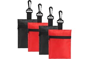 Bomiclss 4Pcs Golf Tee Bags Zipper Golf Storage, Portable Bag for Golf Accessories Golf Bag with Hook Golf Leisure Sport