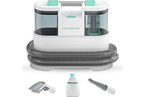 HAUSHOF Handheld Carpet Cleaner Machines | 450W Portable Upholstery Cleaner | Clean Carpets, Stairs, Upholstery, Car Seats | 1.1L Twin Tank Spot Cleaner | Include Cleaner Solution