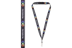 Medical ID Me Cordón de concienciación sobre la neurodiversidad, para autismo, TDAH, doble infinito, dislexia, tourettes, epilepsia, unisex, color blanco y negro, talla para adultos