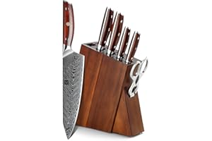 XINZUO 7-częściowy zestaw noży ze stali damasceńskiej, profesjonalny ostry nóż szefa kuchni, nóż Santoku, nóż do chleba, nóż do owoców i wielofunkcyjne nożyczki kuchenne, ergonomiczny uchwyt Rosewood seria Yi