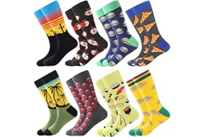 BONANGEL Chaussettes amusantes pour homme, colorées et amusantes à motifs, en coton peigné, chaussettes de bureau, mi-mollet cool, design unique et frappant