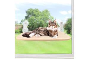 GUUSII HOME Leżak dla kotów Hamak Fotele okienne Legowisko Okno Składany hamak dla kota okienny Leżak kota Wiszące legowisko z mocnymi przyssawkami 52 * 30 cm Utrzymuje 25kg