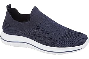 FASHION STAR Mens Slip On Wide Fit Memory Foam Casual Walking Gym Sports Trainers Shoes Size