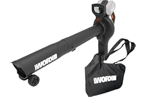 WORX - Aspirateur Souffleur sans Fil 2 * 20V - Moteur Brushless - 2 Niveaux de Vitesse - 335km/h, 575 m³/h - Compatible avec Outils WORX POWERSHARE - WORX WG583E.9 (livré sans Batterie ni Chargeur)