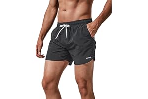 MaaMgic Men Swimming Shorts Classic Mesh Lined Surf Trunks Quick-Drying Beach Shorts Adjustable Drawstring Swimwear