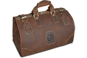Handadsume Lona Impermeable + Cuero -Maletas de Viaje -Bolsos- Bolsa de Equipaje -Maleta -Fin de Semana -Bolsa de pernoctación -para Hombres fb8151