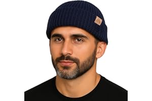 TOP-EX PolarWool™ L/XL/XXL Merino Wool Waffle Fisherman Beanie Watch Cap Dual‑Layer 2 Styles Warm Winter Knit Hat for Men Women