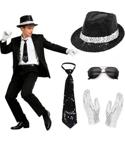 I LOVE FANCY DRESS Trilby Hut Mit Fliege – Pailletten, Schwarz, Für Karneval & Partys