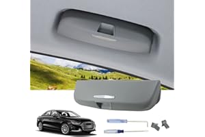 LUWU Compatible con Audi A3 8V A4 B8 B9 A5 A6 C7 C8 Q3 8U Q5 Q7 S3 S4 S5 Soportes para Gafas de Coche, Soporte Universal para Gafas de Sol para Coche,Gafas Funda Interior Accesorios (Gris)