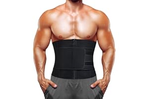 Junlan Mens Waist Trimmer Belt Neoprene Waist Trainer for Weight Loss Slimming Body Shaper Workout Belly Band Sports Girdles