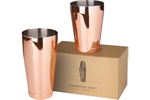 Jettory Shaker Cocktail | Boston Cocktail Kit de 500 ml (18 oz) & 800ml (28oz) | shaker inox pour barmen professionnels et à domicile les amateurs de cocktails. (Or rose)