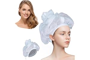 KUHAJANCOOD Net Plopping Cap for Drying Curly Hair, Net Plopping Bonnet Hair Cap With Drawstring, Adjustable Bonnet for Curly Hair, Reusable Hair Nets For Women Dry Hair, Hair Wrap Drying Curly Hair